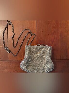 Vintage Cache Silver Beaded Clutch